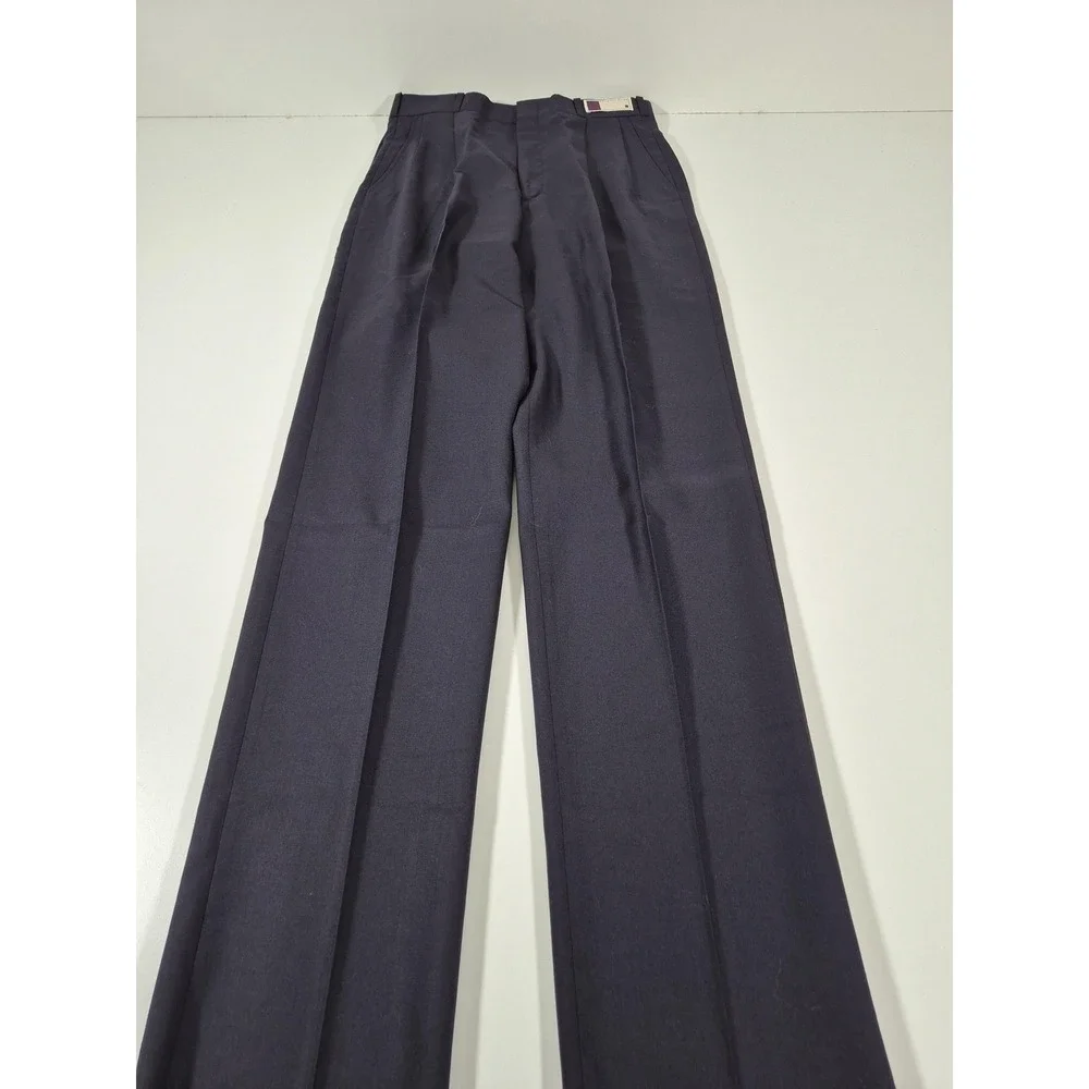 VTG Racquet Club Wool Dress Pants Men's 30x36 Blue Pleated Straight Unhemmed